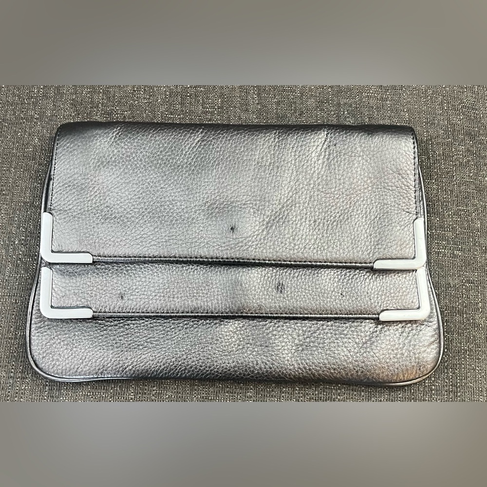 VINTAGE Michael Kors Metallic leather Silver clutch